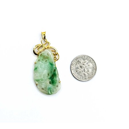 Pendant Carved Jade 42x18mm 14ky " 225011253