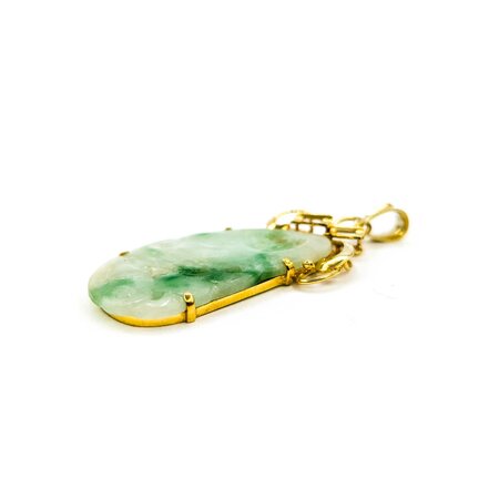 Pendant Carved Jade 42x18mm 14ky " 225011253