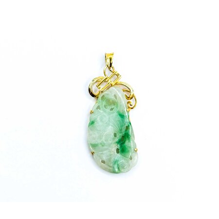 Pendant Carved Jade 42x18mm 14ky " 225011253