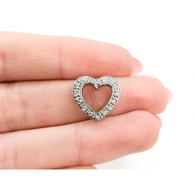 Pendant Heart .16ctw Round Diamonds 15x15mm 14kw " 225011002