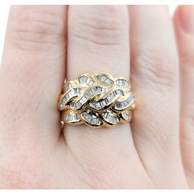 Ring 1.00ctw Baguette Diamonds Channel Set 14ky sz6.5 225010001