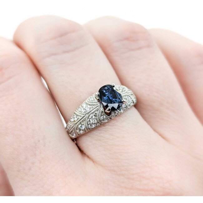 Ring S. Kashi .50ctw Round Diamonds .75ct Sapphire 14kw sz7 225010154