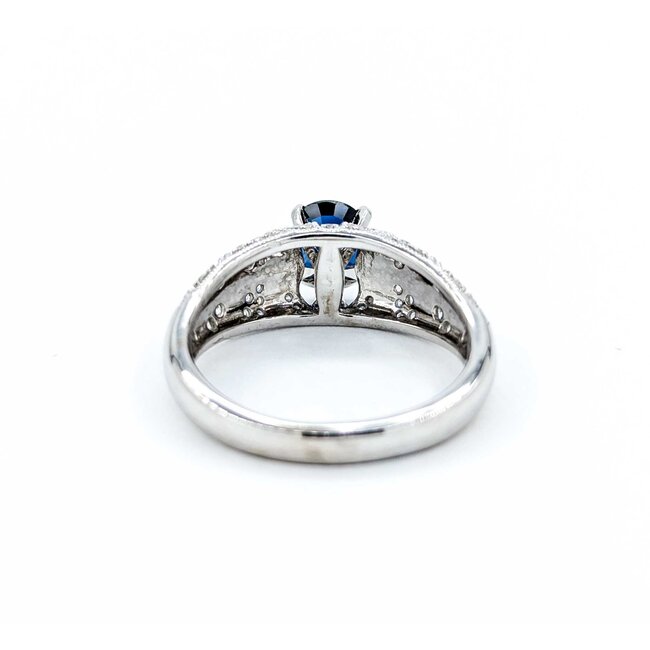 Ring S. Kashi .50ctw Round Diamonds .75ct Sapphire 14kw sz7 225010154