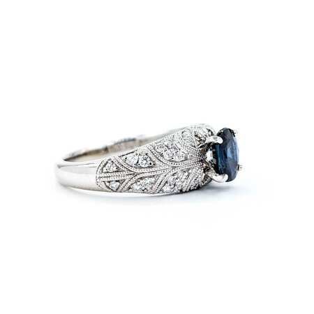 Ring S. Kashi .50ctw Round Diamonds .75ct Sapphire 14kw sz7 225010154