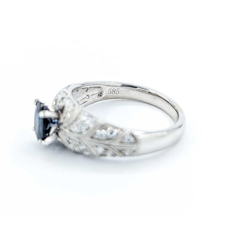 Ring S. Kashi .50ctw Round Diamonds .75ct Sapphire 14kw sz7 225010154