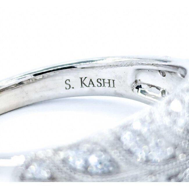 Ring S. Kashi .50ctw Round Diamonds .75ct Sapphire 14kw sz7 225010154
