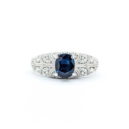 Ring S. Kashi .50ctw Round Diamonds .75ct Sapphire 14kw sz7 225010154