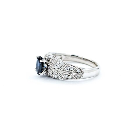 Ring S. Kashi .50ctw Round Diamonds .75ct Sapphire 14kw sz7 225010154
