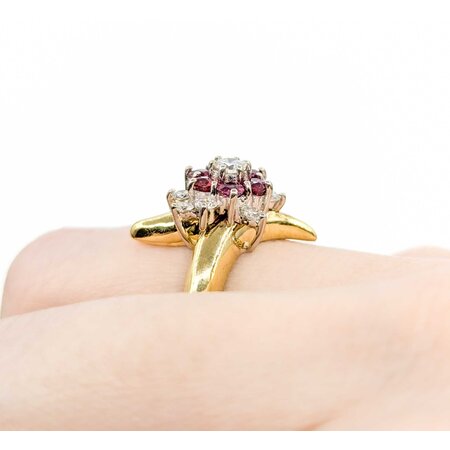 Ring .50ctw Round Diamonds .50ctw Ruby 18ky sz6 225010155