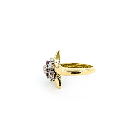 Ring .50ctw Round Diamonds .50ctw Ruby 18ky sz6 225010155
