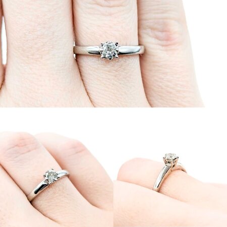 Ring Solitaire Engagement .20ct Round Diamond 10kw sz5.75 225010303