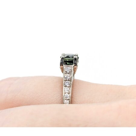 Ring .75ctw Round Diamonds 1.22ct Montana Sapphire 18kw sz7 124030236