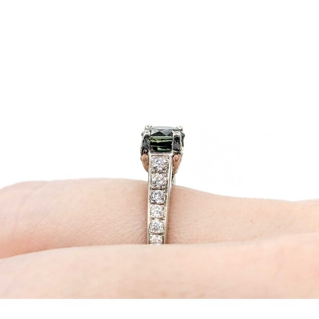 Ring .75ctw Round Diamonds 1.22ct Montana Sapphire 18kw sz7 124030236