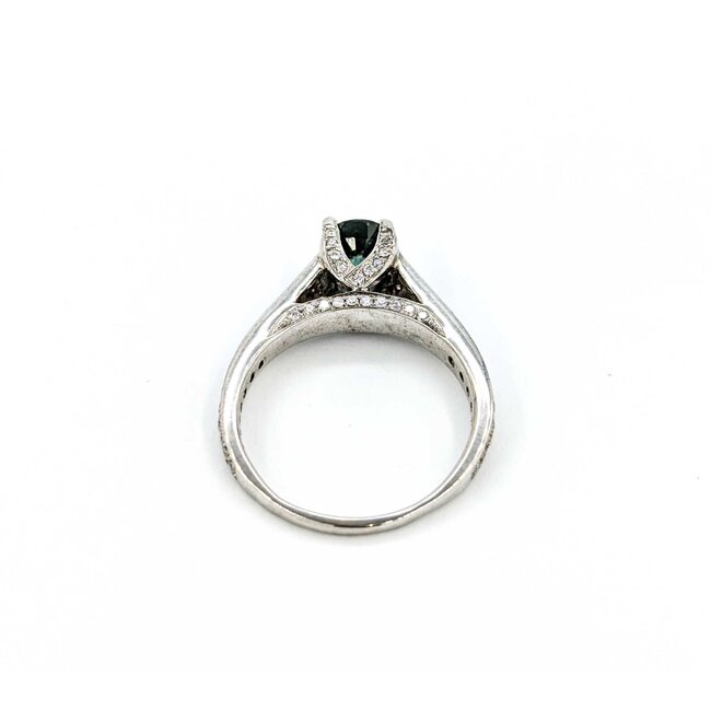 Ring .75ctw Round Diamonds 1.22ct Montana Sapphire 18kw sz7 124030236