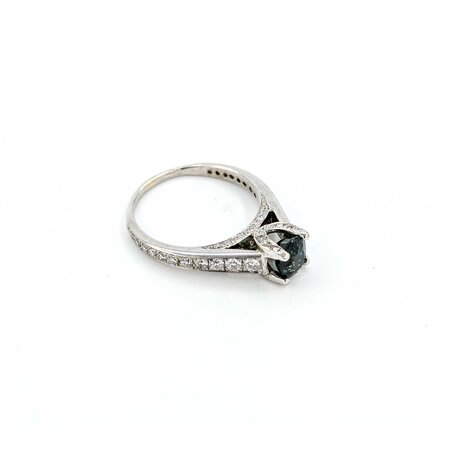 Ring .75ctw Round Diamonds 1.22ct Montana Sapphire 18kw sz7 124030236