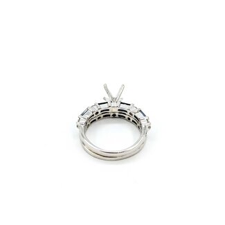 Ring Set Engagement Semi Mount .38ctw Round Diamond 1.25ctw Sapphire Platinum sz5.5 224110312