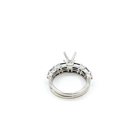Ring Set Engagement Semi Mount .38ctw Round Diamond 1.25ctw Sapphire Platinum sz5.5 224110312