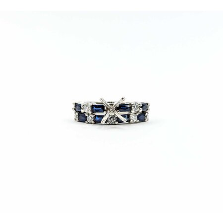 Ring Set Engagement Semi Mount .38ctw Round Diamond 1.25ctw Sapphire Platinum sz5.5 224110312