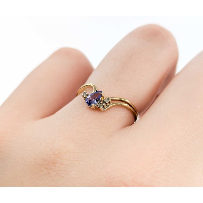 Ring .01ctw Round Diamonds .20ct Tanzanite 10ky sz5.75 225010158