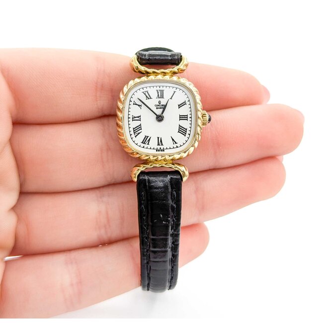 Watch Concord 21mm 14ky Leather Strap Watch Only 225016600