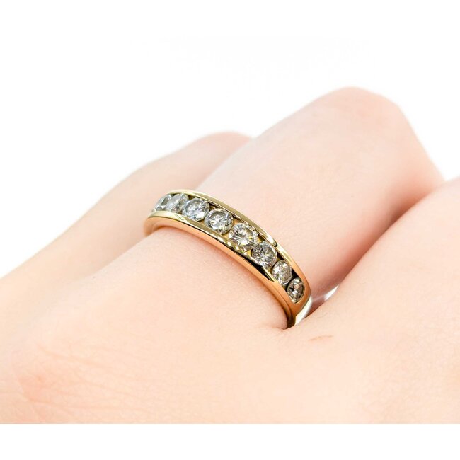 Ring Bridal Channel Set .86ctw Round Diamonds 14ky sz6.75 4.5mm 124110450