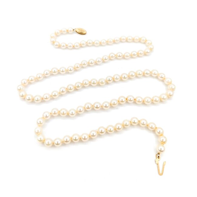 Necklace Strand 5.5mm Akoya Pearls 14ky 25" mm 225012253