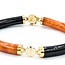 Bracelet 7mm Tube Red Jade/Onyx 14ky 4 Section 7.5" 7mm 225013254