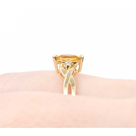 Ring .01ctw Single Cut Diamonds .52ct Citrine 10ky sz9 225010160