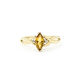  Ring .01ctw Single Cut Diamonds .52ct Citrine 10ky sz9 225010160