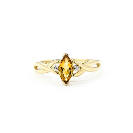 Ring .01ctw Single Cut Diamonds .52ct Citrine 10ky sz9 225010160