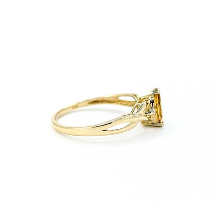 Ring .01ctw Single Cut Diamonds .52ct Citrine 10ky sz9 225010160