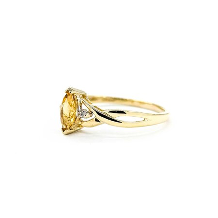 Ring .01ctw Single Cut Diamonds .52ct Citrine 10ky sz9 225010160