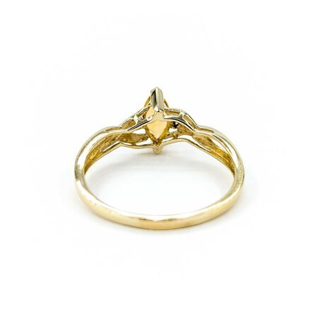 Ring .01ctw Single Cut Diamonds .52ct Citrine 10ky sz9 225010160