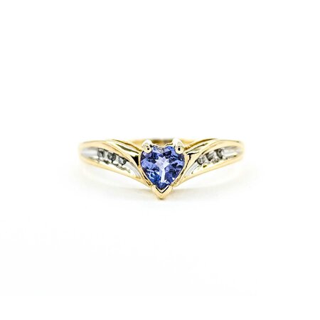Ring .015ctw Single Cut Diamonds .30ctw Tanzanite 14ky sz7.5 225010162