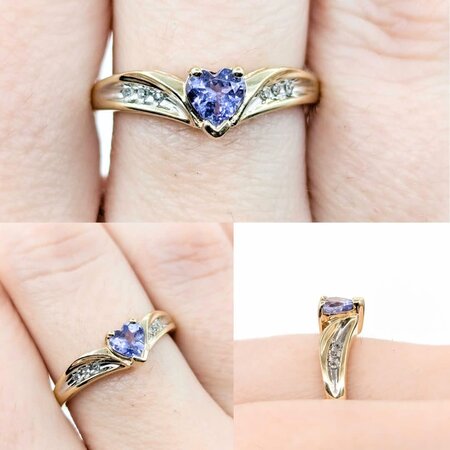 Ring .015ctw Single Cut Diamonds .30ctw Tanzanite 14ky sz7.5 225010162