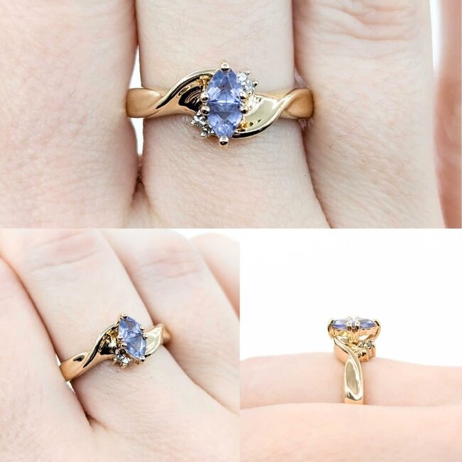 Ring .02ctw Single Cut Diamonds .45ct Tanzanite 10ky sz7.5 225010161