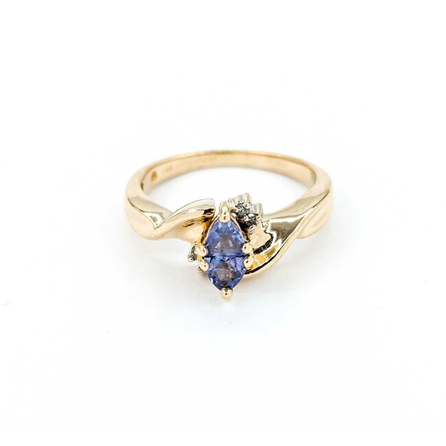 Ring .02ctw Single Cut Diamonds .45ct Tanzanite 10ky sz7.5 225010161