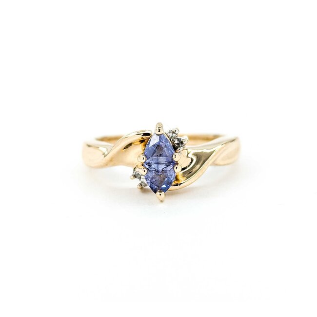 Ring .02ctw Single Cut Diamonds .45ct Tanzanite 10ky sz7.5 225010161