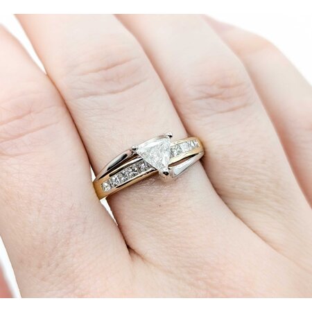 Ring Engagement .37ct Triangle Diamond .50ctw Diamonds 14ktt sz9 225010304