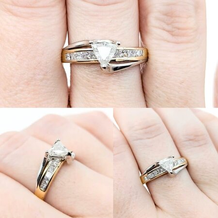 Ring Engagement .37ct Triangle Diamond .50ctw Diamonds 14ktt sz9 225010304