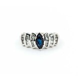  Ring .30ctw Round/Baguette Diamonds .78ct Sapphire 10kw sz9 225010165