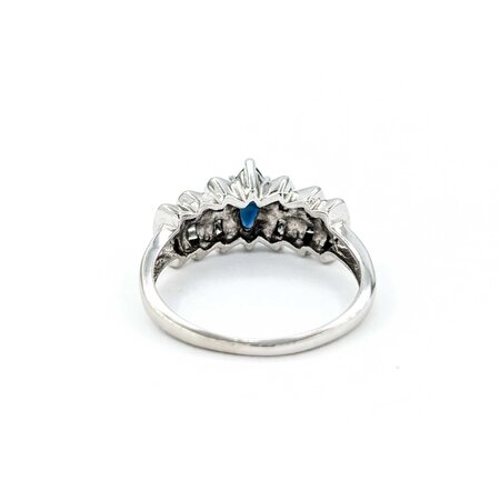 Ring .30ctw Round/Baguette Diamonds .78ct Sapphire 10kw sz9 225010165