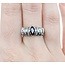 Ring .30ctw Round/Baguette Diamonds .78ct Sapphire 10kw sz9 225010165