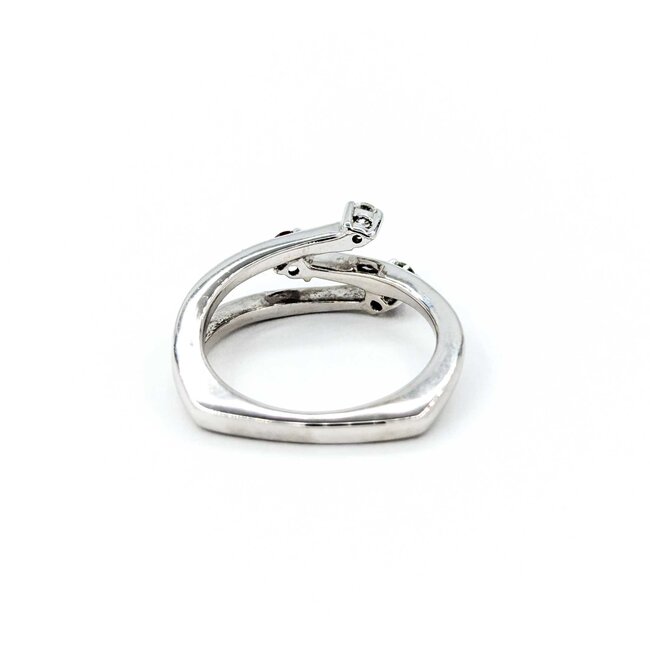 Ring Bypass .12ctw Round Diamonds .06ct Ruby 14kw sz6 225010172