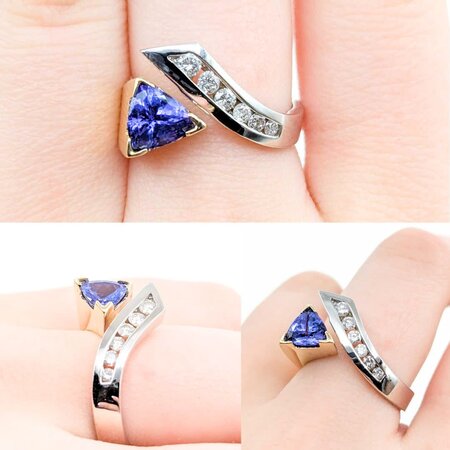 Ring .25ctw Round Diamonds .90ct Tanzanite 14ktt sz7.4 225010181
