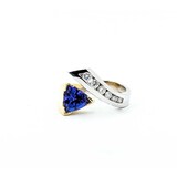  Ring .25ctw Round Diamonds .90ct Tanzanite 14ktt sz7.4 225010181