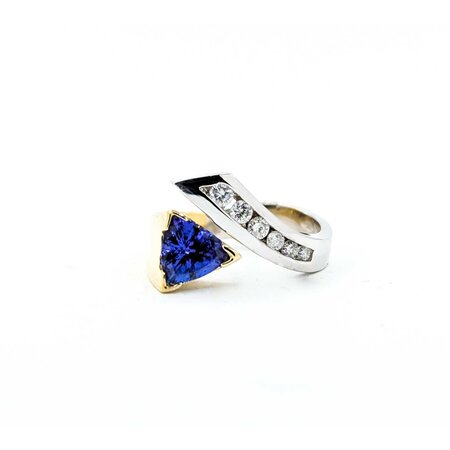 Ring .25ctw Round Diamonds .90ct Tanzanite 14ktt sz7.4 225010181