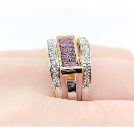 Ring .30ctw Round Diamonds .36ctw Ruby 14ktt sz13.1 225010182