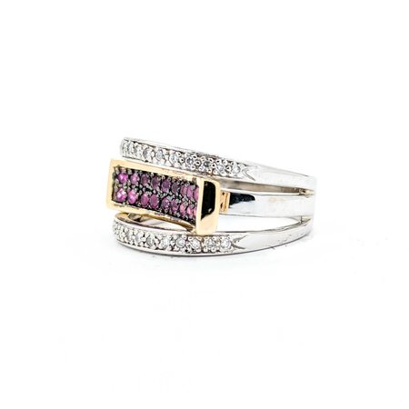Ring .30ctw Round Diamonds .36ctw Ruby 14ktt sz13.1 225010182