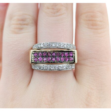 Ring .30ctw Round Diamonds .36ctw Ruby 14ktt sz13.1 225010182